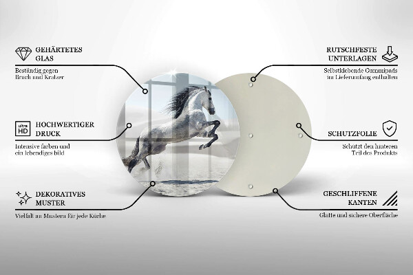 Tábua para cozinha Cavalo branco corcel