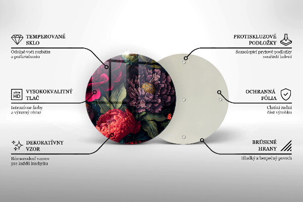 Tábua de cortar de vidro Lindas flores