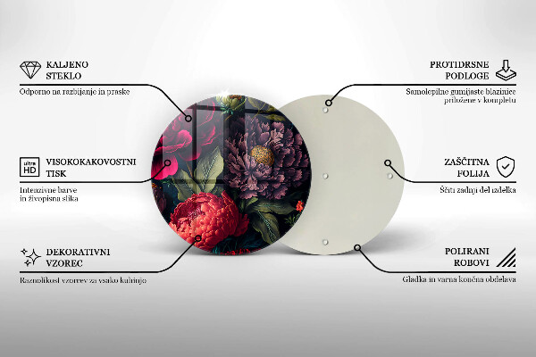 Tábua de cortar de vidro Lindas flores