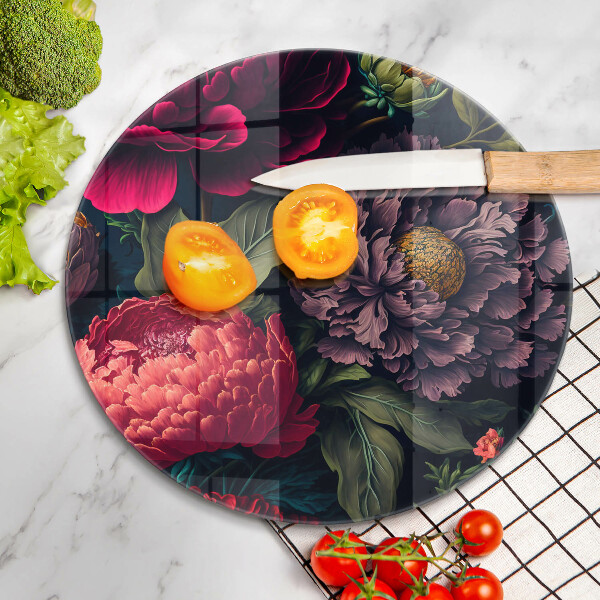 Tábua de cortar de vidro Lindas flores