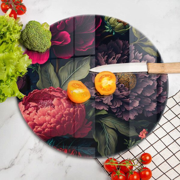 Tábua de cortar de vidro Lindas flores