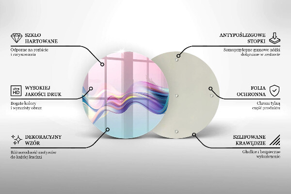 Tábua para corte abstração pastel