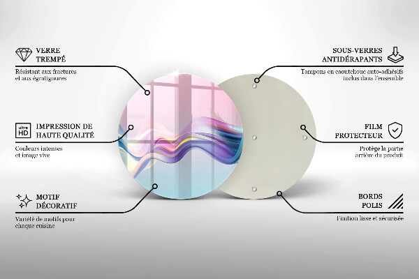 Tábua para corte abstração pastel