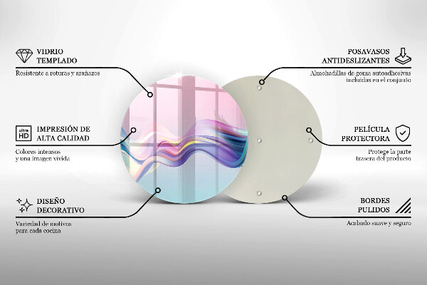 Tábua para corte abstração pastel