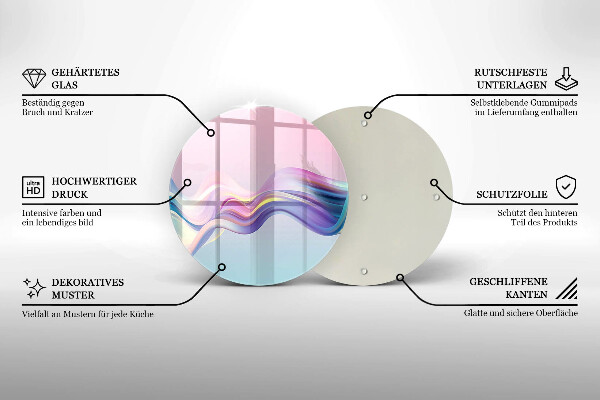 Tábua para corte abstração pastel