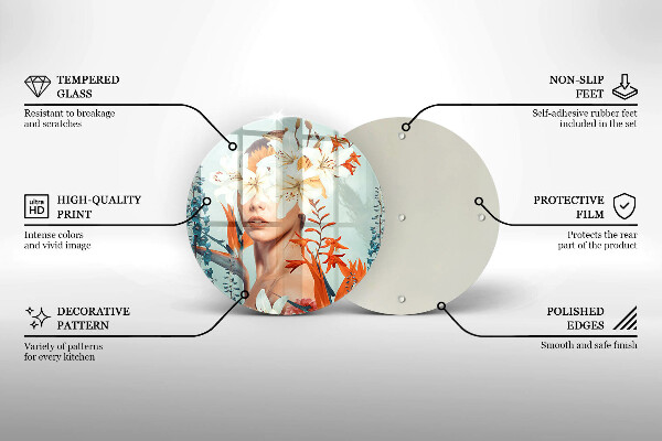 Tábua de cortar Mulher em Flores