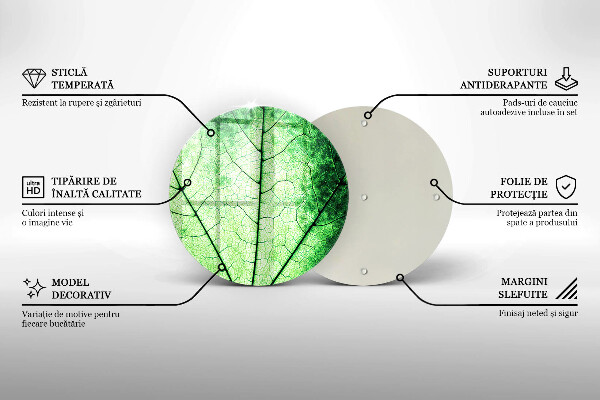 Tábua de cortar de vidro Nervuras decorativas das folhas