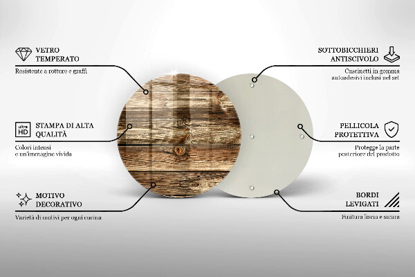 Tábua de cortar de vidro Textura de prancha de madeira