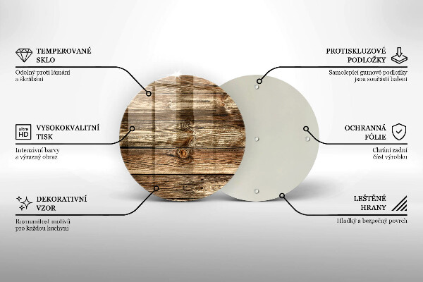 Tábua de cortar de vidro Textura de prancha de madeira