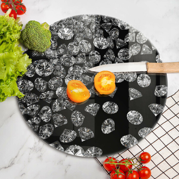 Tábua de corte de vidro Diamantes brilhantes