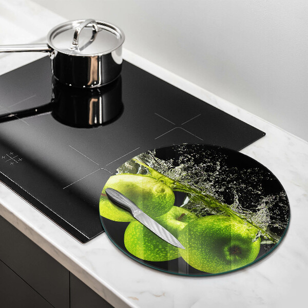 Tábua de cortar alimentos Maçãs verdes e água