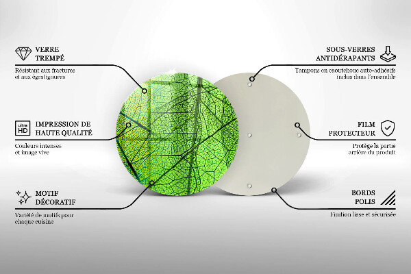 Tábua de vidro Natureza das nervuras das folhas