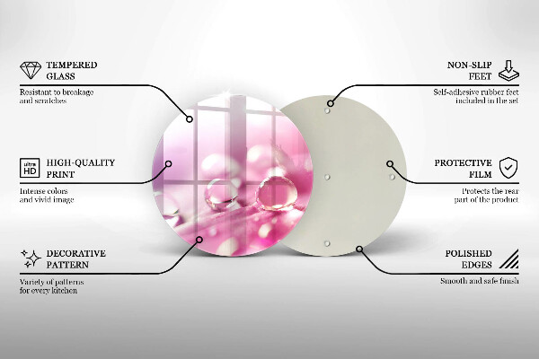 Tábua de cortar alimentos Pétalas de flores de orvalho