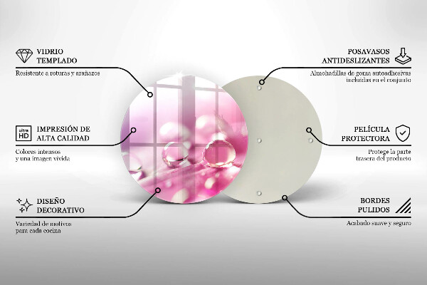 Tábua de cortar alimentos Pétalas de flores de orvalho