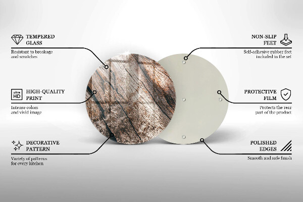 Tábua de corte de vidro Estrutura de madeira