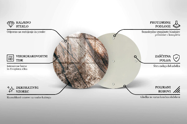 Tábua de corte de vidro Estrutura de madeira