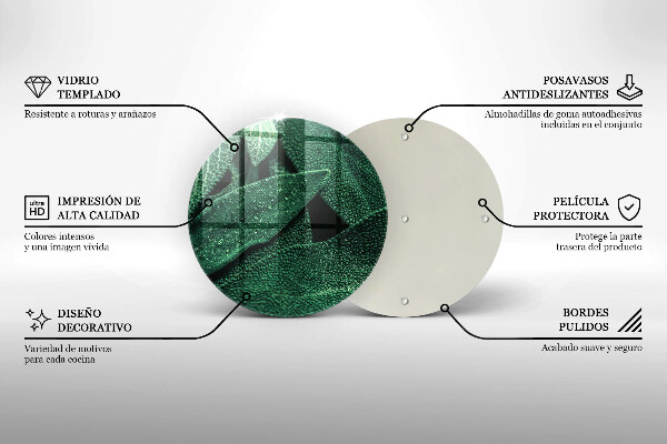 Tábua de vidro As folhas da planta