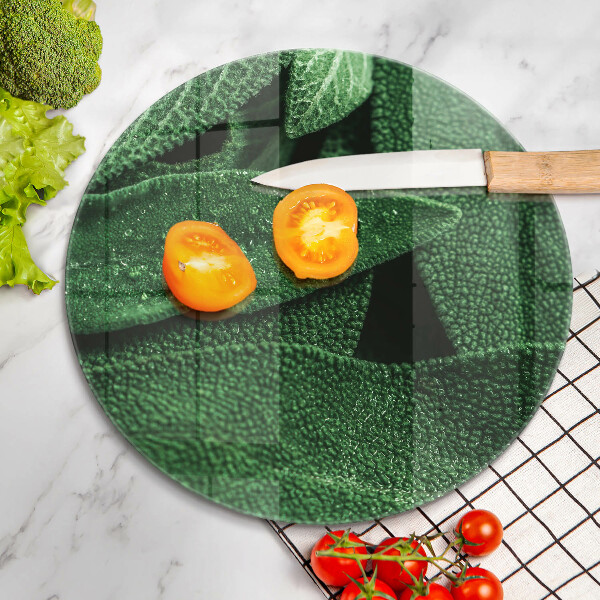 Tábua de vidro As folhas da planta