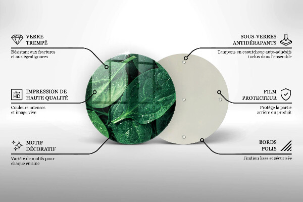 Tábua de cortar alimentos Folhas de manjericão
