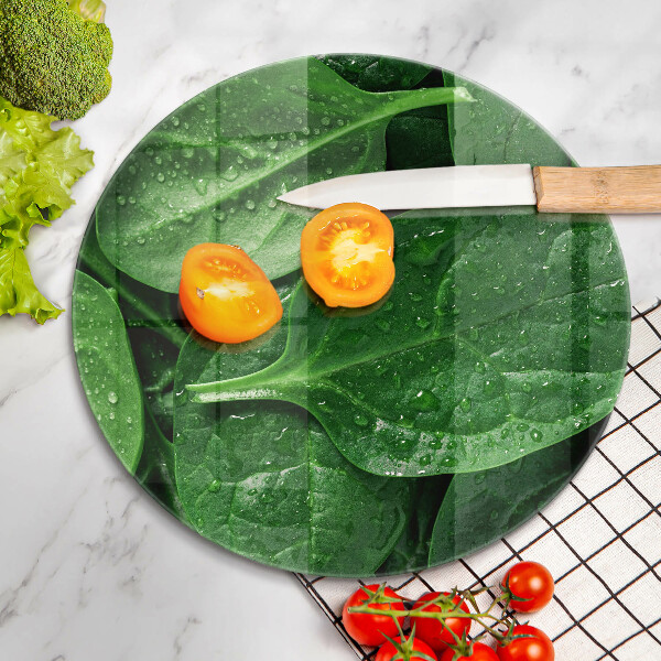 Tábua de cortar alimentos Folhas de manjericão