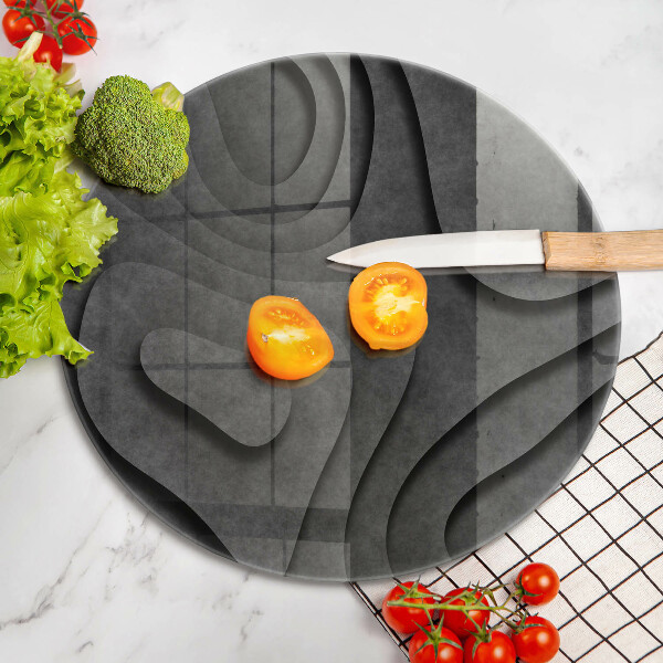 Tábua de cortar de vidro Formas de pedra 3D