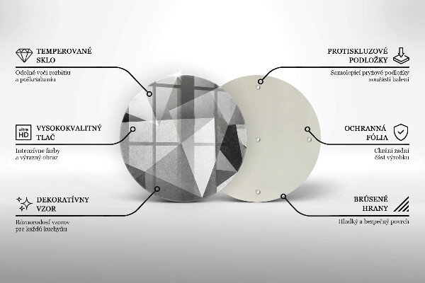 Tábua de vidro Abstração concreta nítida