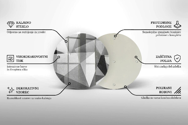 Tábua de vidro Abstração concreta nítida