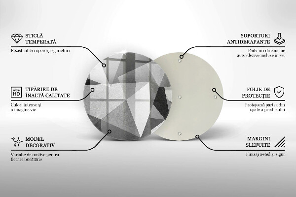 Tábua de vidro Abstração concreta nítida