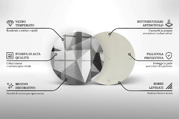 Tábua de vidro Abstração concreta nítida