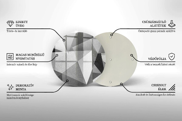 Tábua de vidro Abstração concreta nítida