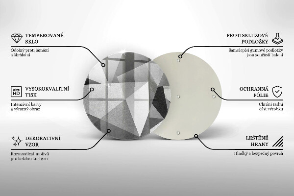 Tábua de vidro Abstração concreta nítida