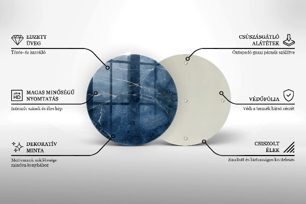 Tábua de cortar de vidro Textura de pedra de mármore