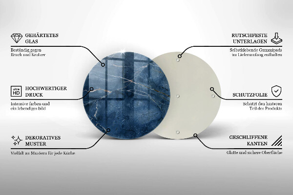 Tábua de cortar de vidro Textura de pedra de mármore