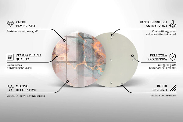 Tábua de cortar alimentos Mármore com ouro