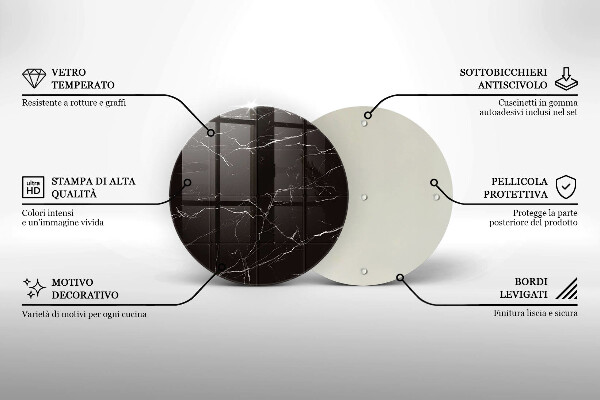 Tábua de cortar de vidro Azulejos de mármore