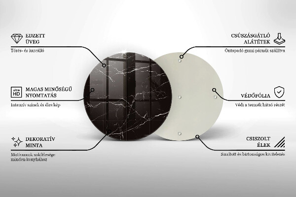 Tábua de cortar de vidro Azulejos de mármore
