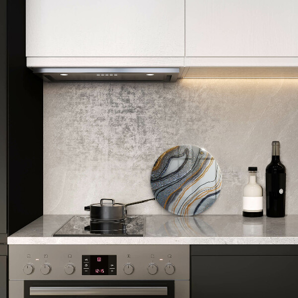 Tábua de vidro pedra com ouro