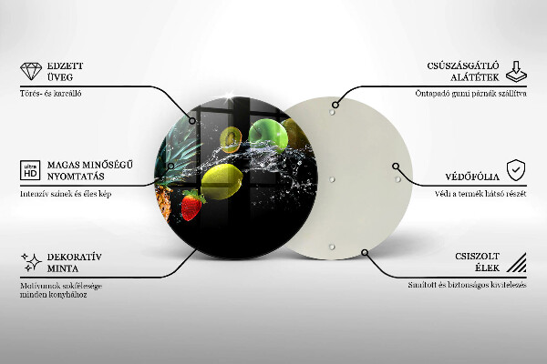 Tábua de vidro Fruta na água