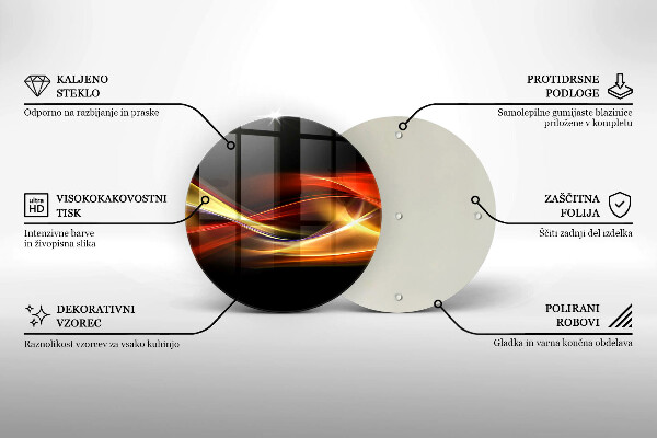 Tábua de corte de vidro Fumaça e luz abstratas