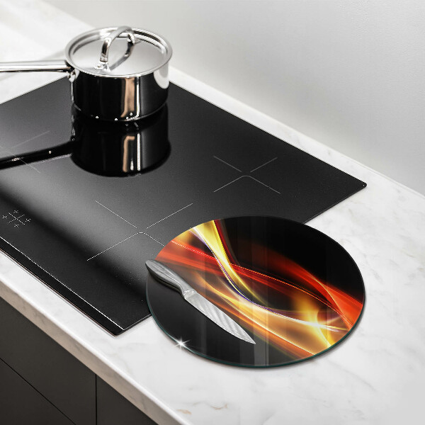 Tábua de corte de vidro Fumaça e luz abstratas