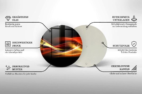Tábua de corte de vidro Fumaça e luz abstratas