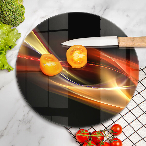 Tábua de corte de vidro Fumaça e luz abstratas