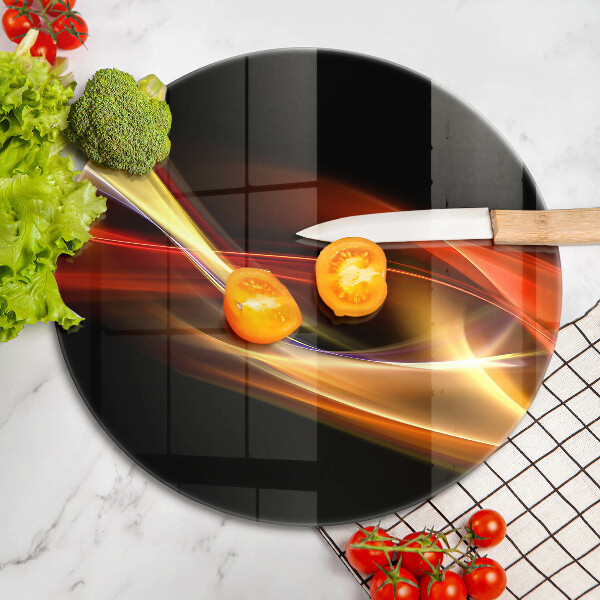 Tábua de corte de vidro Fumaça e luz abstratas