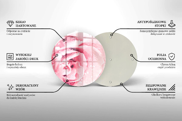 Tábua para corte Gotas de orvalho e flor de rosa