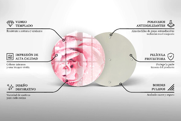 Tábua para corte Gotas de orvalho e flor de rosa