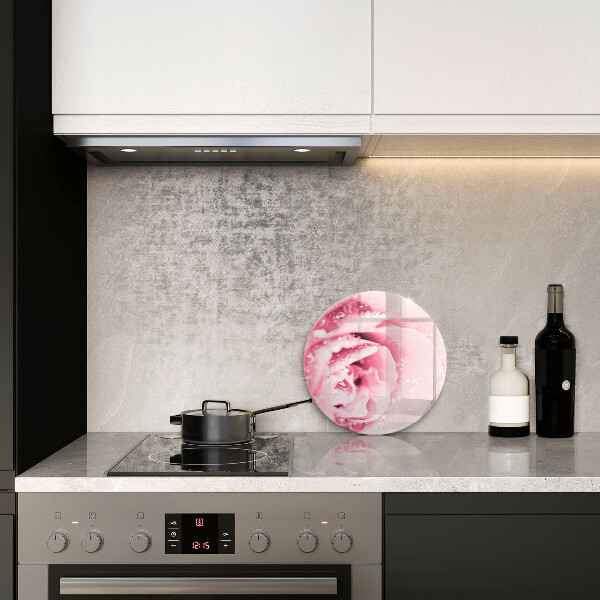 Tábua para corte Gotas de orvalho e flor de rosa