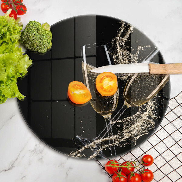 Tábua de corte de vidro Taças de champanhe