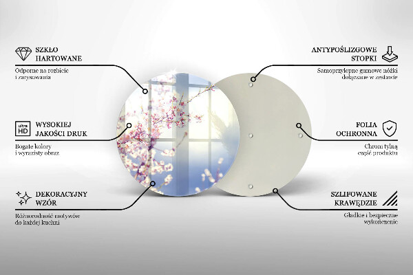 Tábua de cortar de vidro Árvore florida