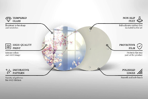 Tábua de cortar de vidro Árvore florida