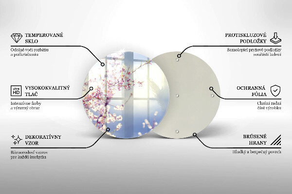 Tábua de cortar de vidro Árvore florida